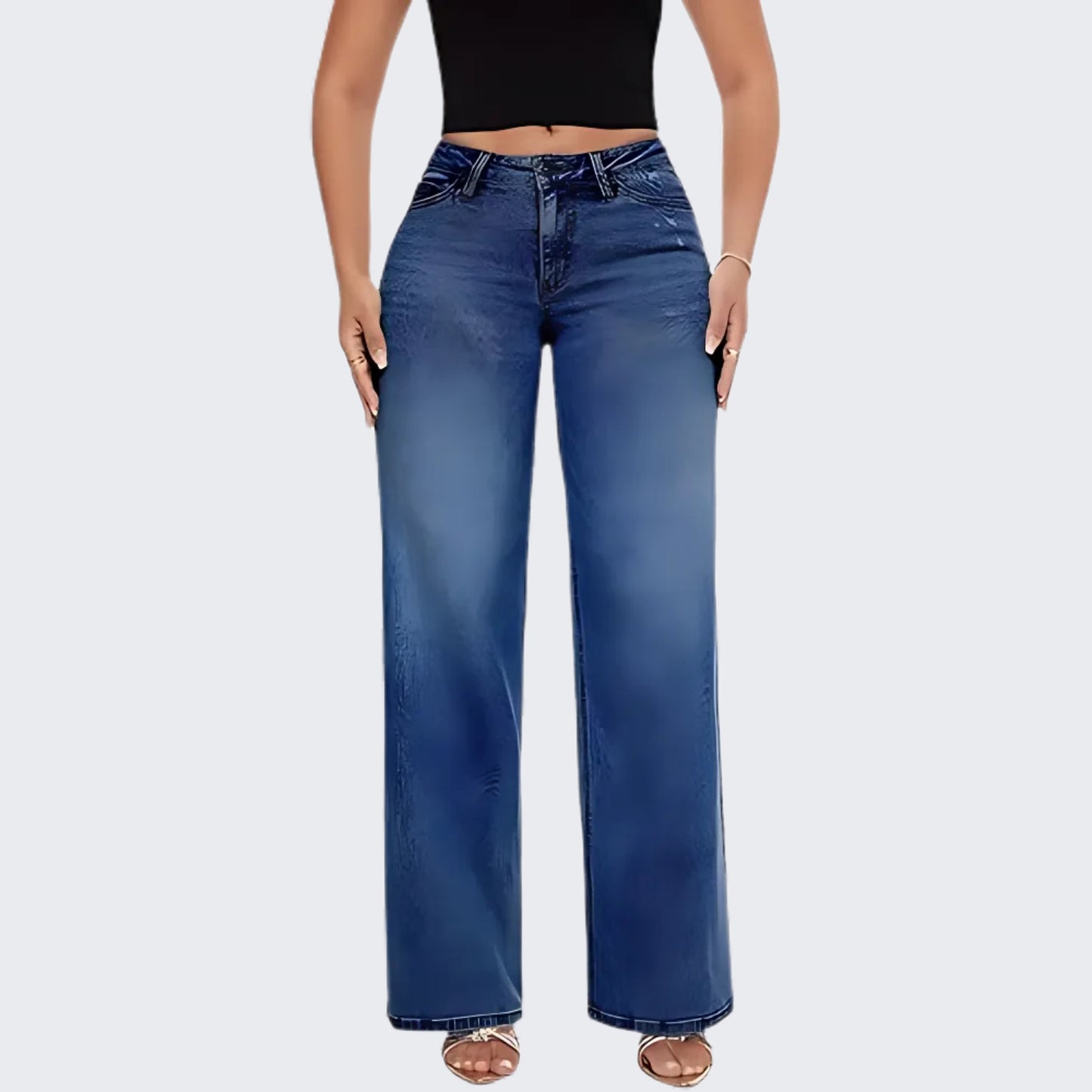 Valicea™ Chic Wide Leg Distressed Jeans