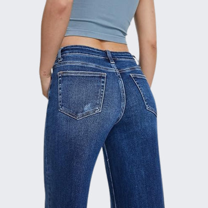 Valicea™ Chic Wide Leg Distressed Jeans