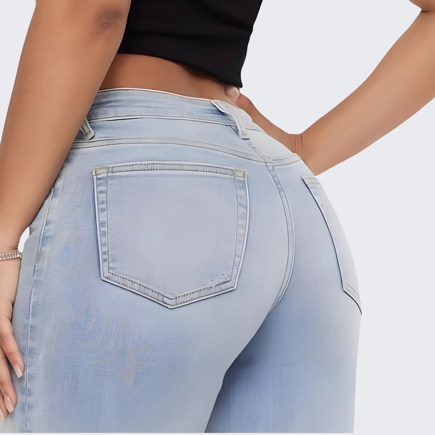 Valicea™ Chic Wide Leg Distressed Jeans